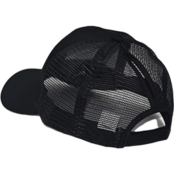 Messy Bun Black Cap - Picture 2 of 8